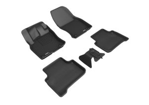 Audi Q3 Floor Mat Set - Front and Rear - 3D MAXpider - KAGU Series - Black - `19-`24